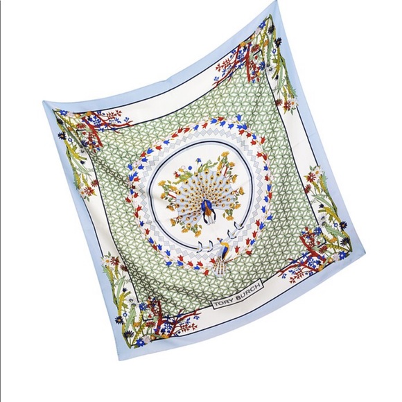 Tory Burch meadow folly silk square scarf - Picture 3 of 5